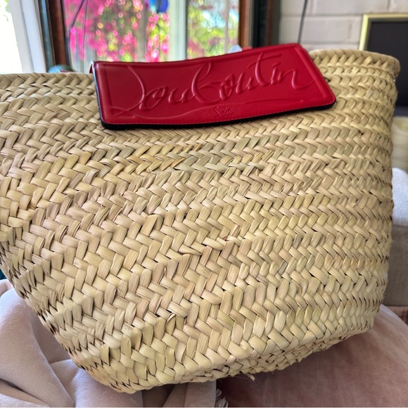 New Christian Louboutin Loubishore Wicker Summer Tote - Picture 15 of 16
